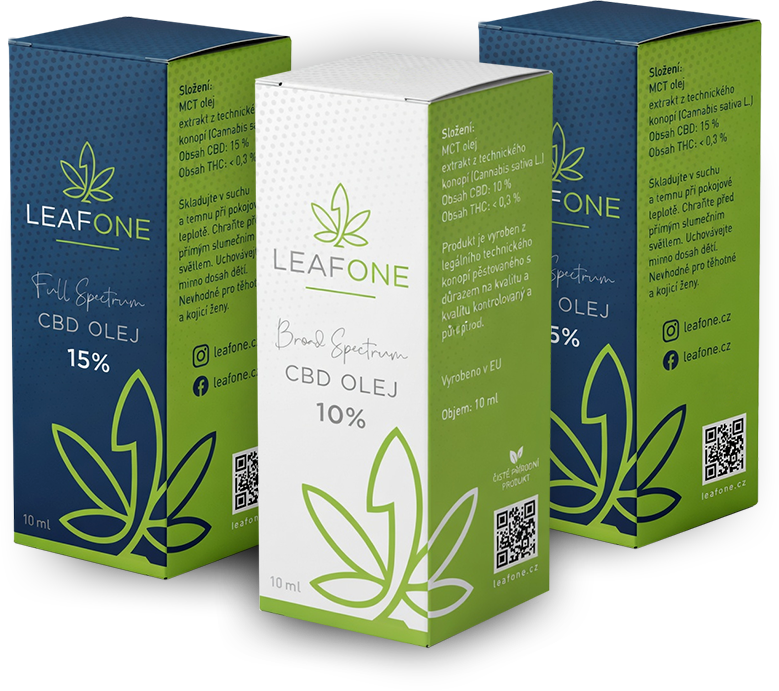 LeafOne CBD oleje Full Spectrum a Broad Spectrum